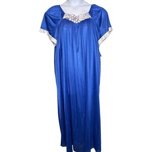 Vintage Sears JUST FOR WOMEN Deadstock Royal Blue Kaftan One Size Fits All Gown